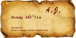 Acsay Júlia névjegykártya