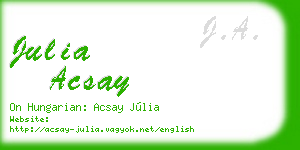 julia acsay business card