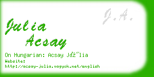 julia acsay business card